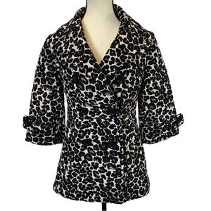 Forever 21 Leopard Animal Print Jacket Size Small Double Breasted Collared